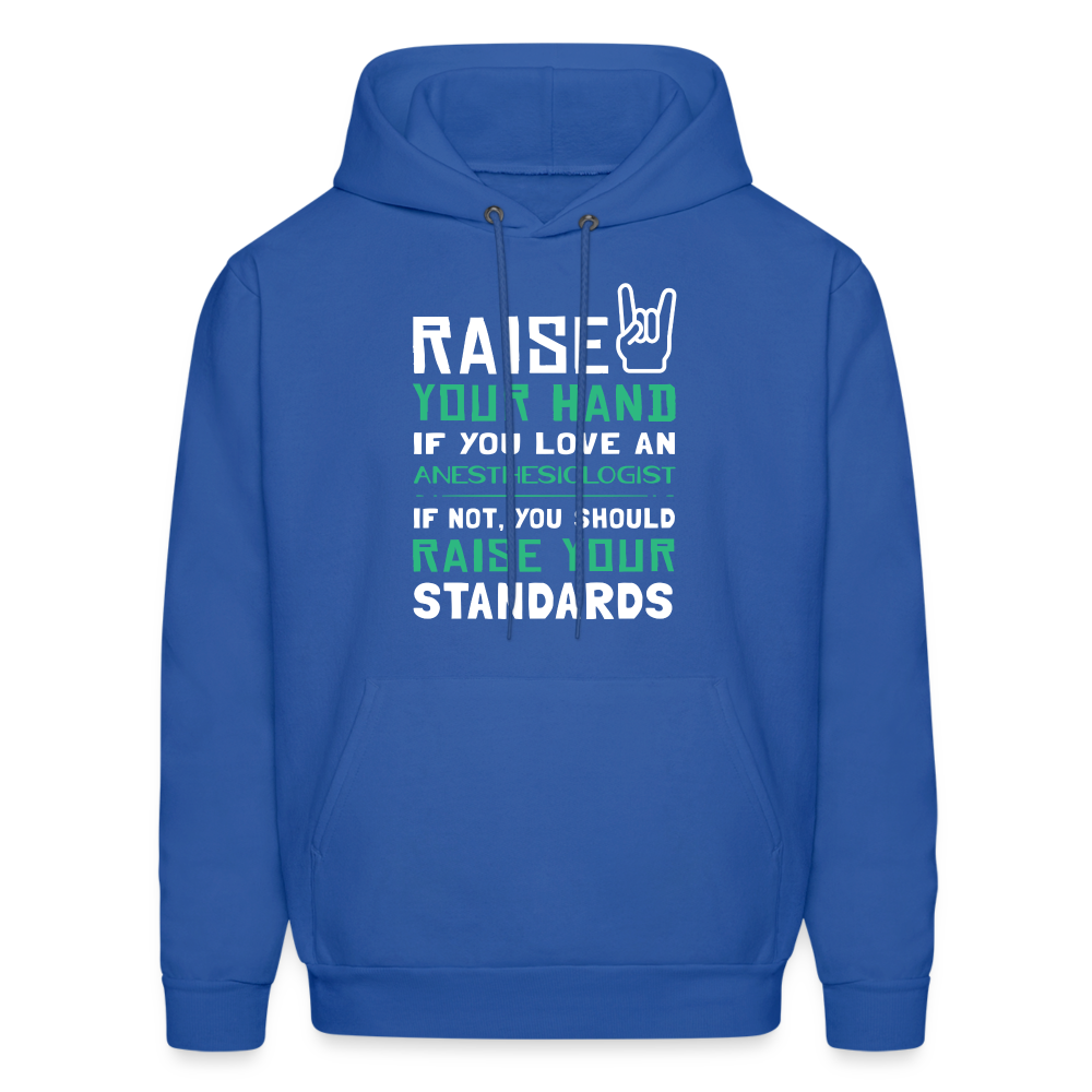 Raise your hand if you love Anesthesiologist Men's Hoodie-Men's Hoodie | Hanes P170-Teelime | shirts-hoodies-mugs