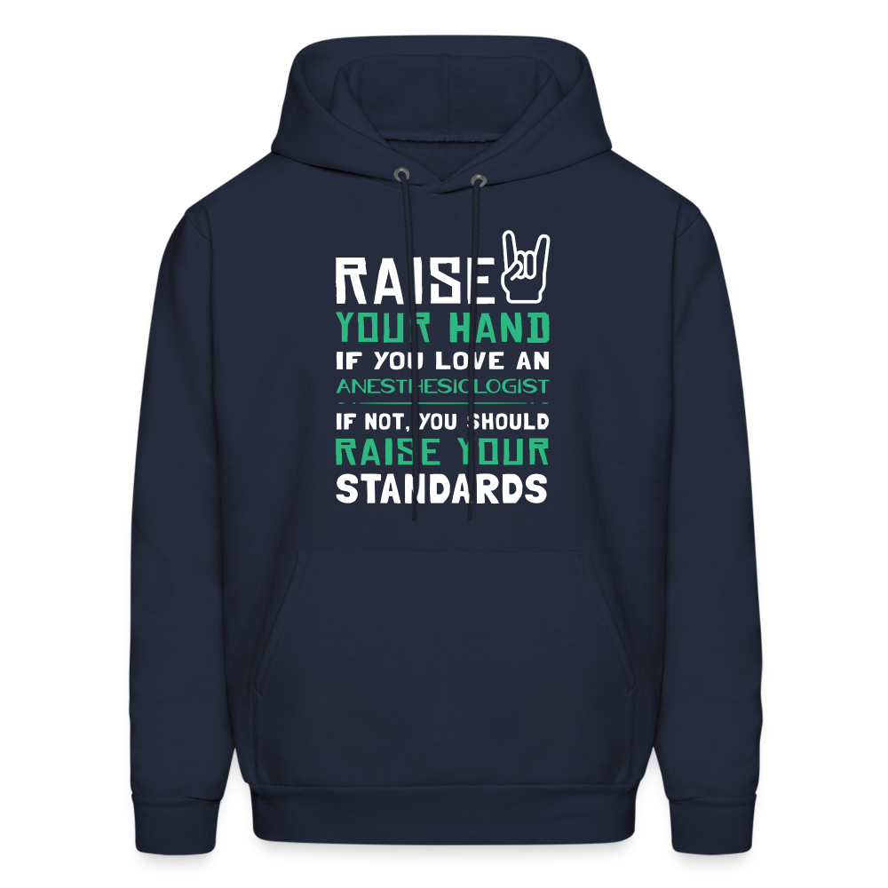 Raise your hand if you love Anesthesiologist Men's Hoodie-Men's Hoodie | Hanes P170-Teelime | shirts-hoodies-mugs