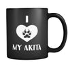 Akita I Love My Akita 11oz Black Mug-Drinkware-Teelime | shirts-hoodies-mugs