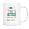 Awesome Firefighter mug - Fireman coffee cup (11oz) White-Drinkware-Teelime | shirts-hoodies-mugs