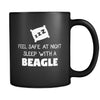 Beagle Feel Safe With A Beagle 11oz Black Mug-Drinkware-Teelime | shirts-hoodies-mugs
