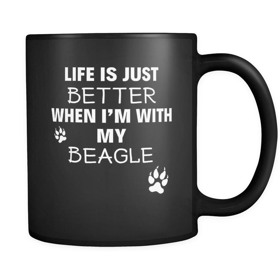 Beagle Life Is Just Better When I'm With My Beagle 11oz Black Mug-Drinkware-Teelime | shirts-hoodies-mugs