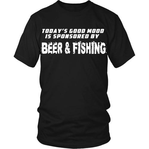 Beer & Fishing T Shirt - Good mood is sponsored by Beer & Fishing