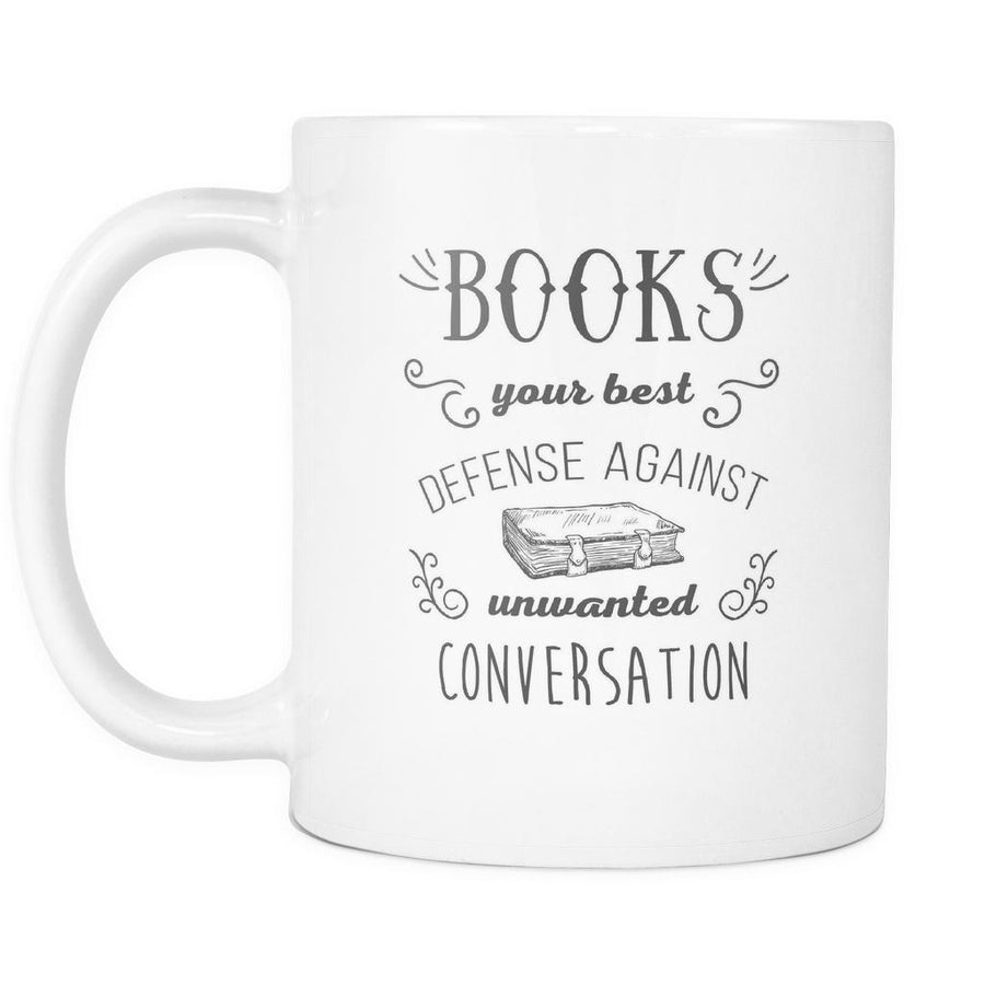Book Coffee Cup - Books your best defense-Drinkware-Teelime | shirts-hoodies-mugs