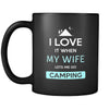 Camping - I love it when my wife lets me go Camping - 11oz Black Mug-Drinkware-Teelime | shirts-hoodies-mugs