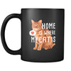 Cats Home is where my cat is 11oz Black Mug-Drinkware-Teelime | shirts-hoodies-mugs