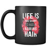 Curly hair Life is too short to have boring hair 11oz Black Mug-Drinkware-Teelime | shirts-hoodies-mugs