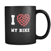 Cycling I heart my bike 11oz Black Mug-Drinkware-Teelime | shirts-hoodies-mugs
