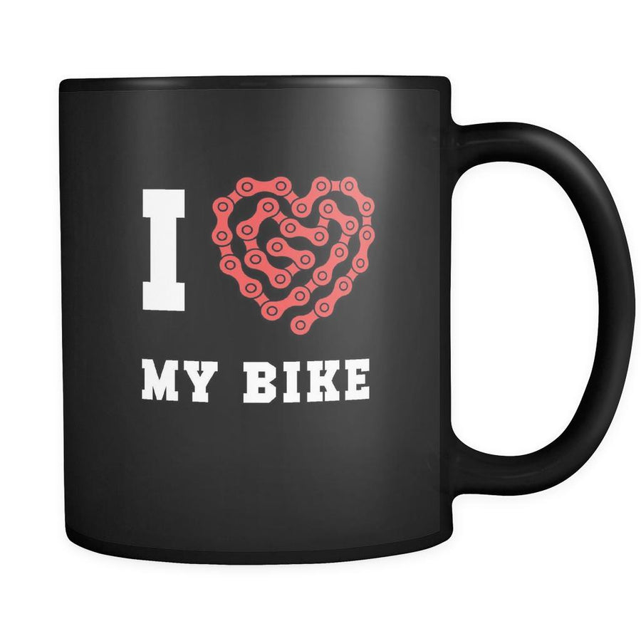 Cycling I heart my bike 11oz Black Mug-Drinkware-Teelime | shirts-hoodies-mugs