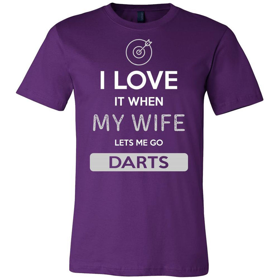 Darts Shirt - I love it when my wife lets me go Darts - Hobby Gift