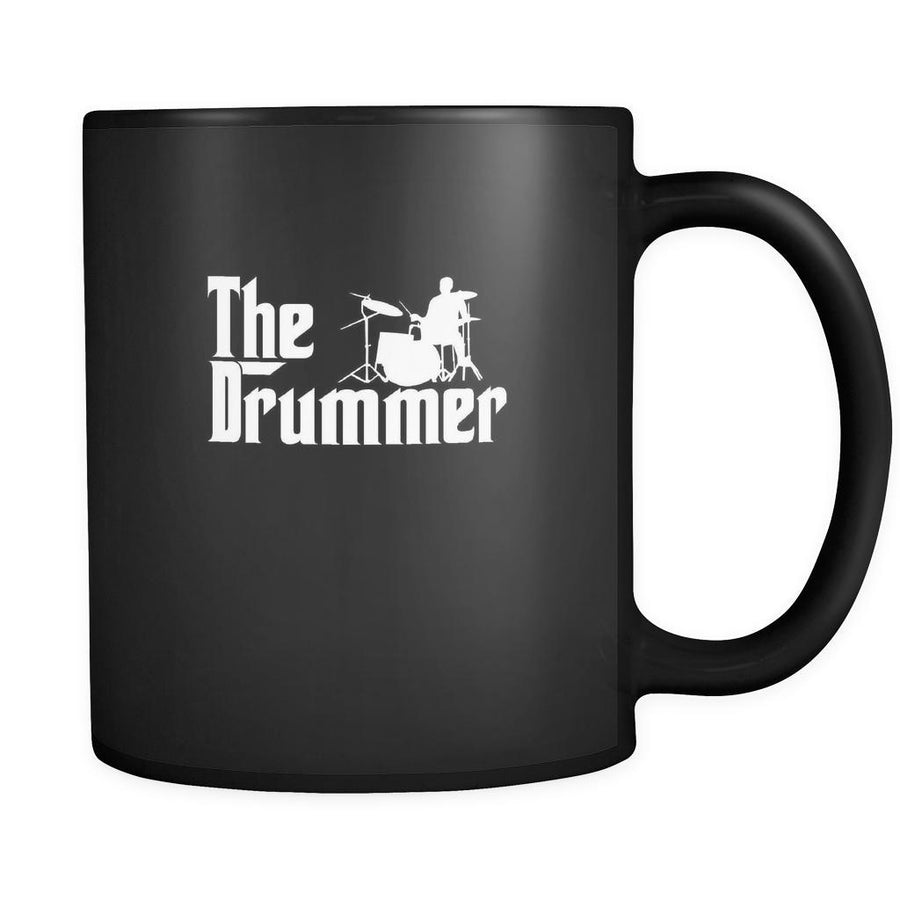 Drums The Drummer 11oz Black Mug-Drinkware-Teelime | shirts-hoodies-mugs