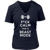Fitness T Shirt - F*ck Calm This is Beast Mode-T-shirt-Teelime | shirts-hoodies-mugs