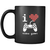 Funny I love video games 11oz Black Mug-Drinkware-Teelime | shirts-hoodies-mugs