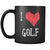 Golf I Love Golf 11oz Black Mug