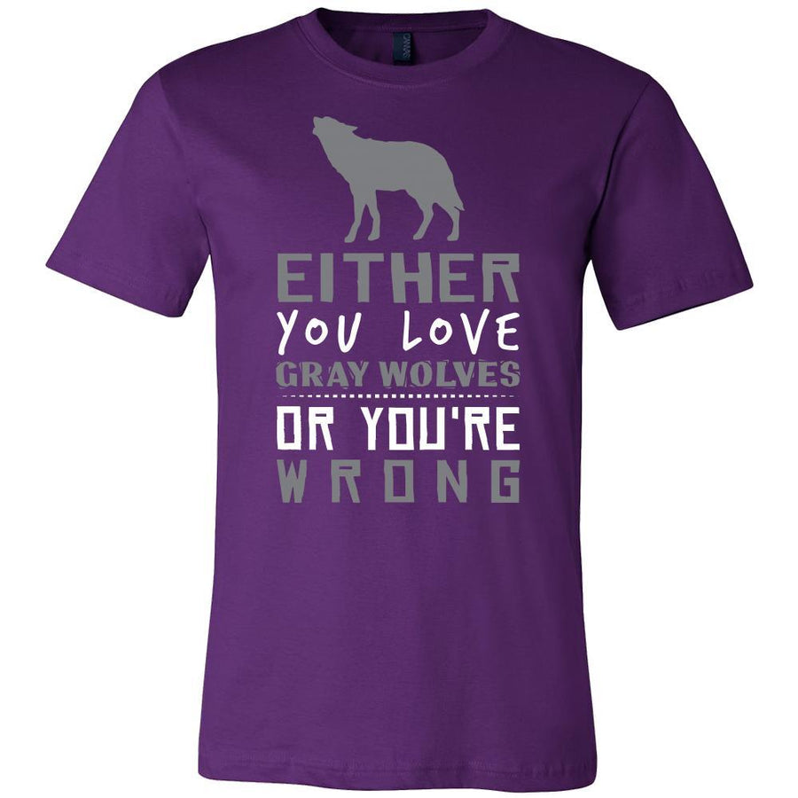Gray Wolf Shirt - Love or Wrong - Animal Lover Gift-T-shirt-Teelime | shirts-hoodies-mugs