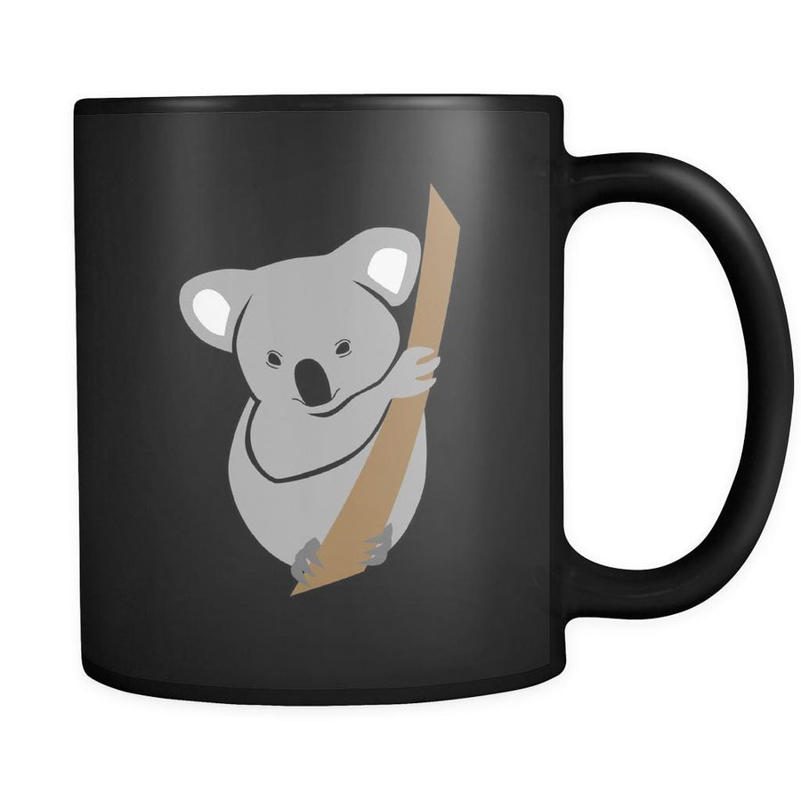 Koala Animal Illustration 11oz Black Mug-Drinkware-Teelime | shirts-hoodies-mugs