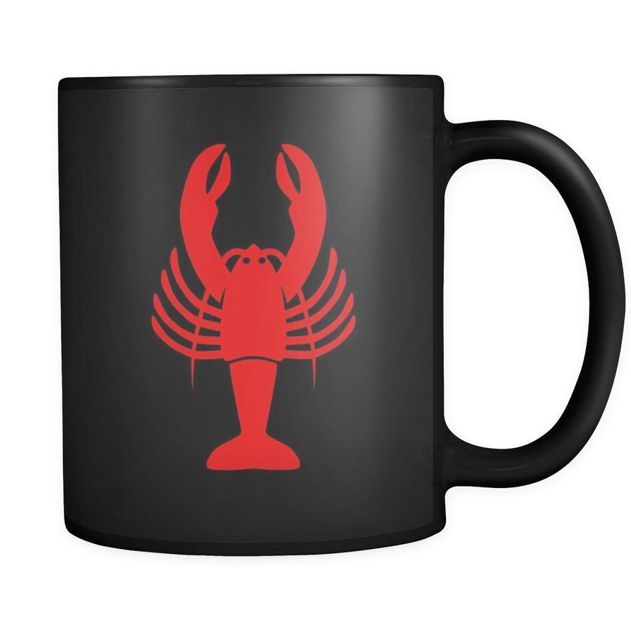 Lobster Animal Illustration 11oz Black Mug-Drinkware-Teelime | shirts-hoodies-mugs