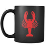 Lobster Animal Illustration 11oz Black Mug-Drinkware-Teelime | shirts-hoodies-mugs