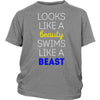 Looks like a beauty swims like a beast Swimming Kids Shirt-T-shirt-Teelime | shirts-hoodies-mugs
