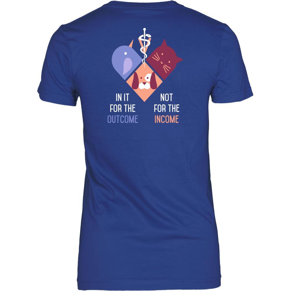 Love Veterinary in left pocket & In it for the income outcome Custom Design-T-shirt-Teelime | shirts-hoodies-mugs
