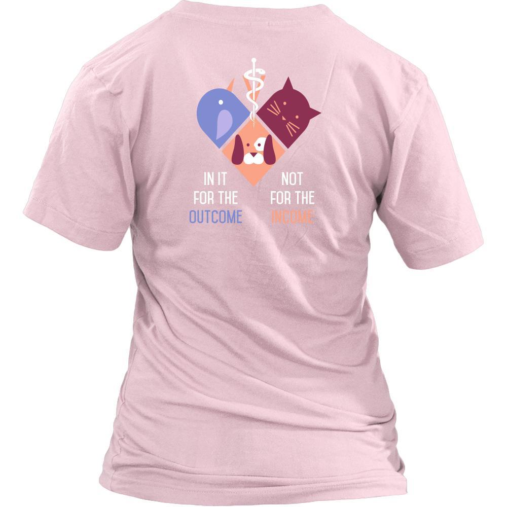 Love Veterinary in left pocket & In it for the income outcome Custom Design-T-shirt-Teelime | shirts-hoodies-mugs