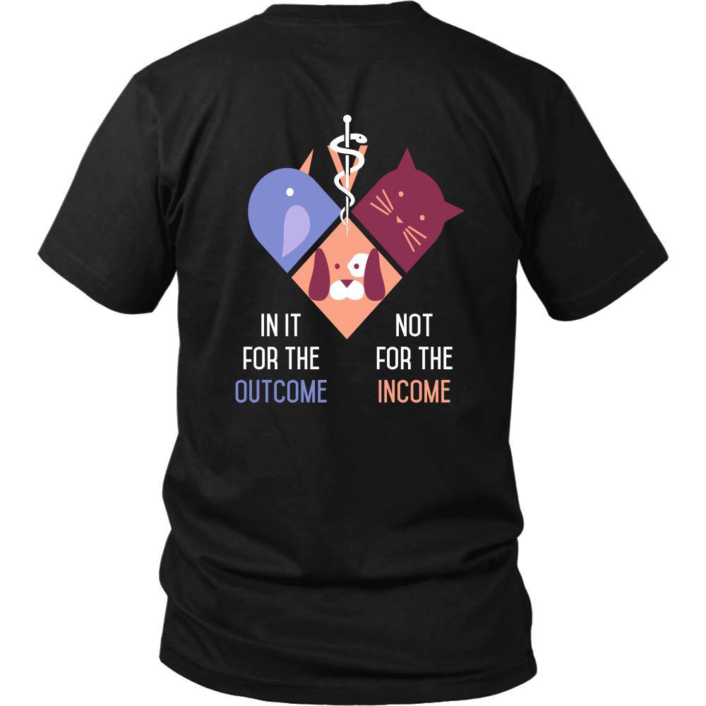Love Veterinary in left pocket & In it for the income outcome Custom Design-T-shirt-Teelime | shirts-hoodies-mugs
