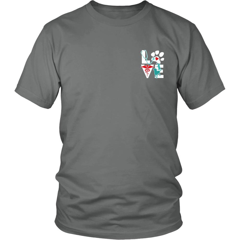Love Veterinary in left pocket & In it for the income outcome Custom Design-T-shirt-Teelime | shirts-hoodies-mugs
