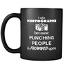 Photographer - I take photographs because punching people is frowned upon - 11oz Black Mug-Drinkware-Teelime | shirts-hoodies-mugs