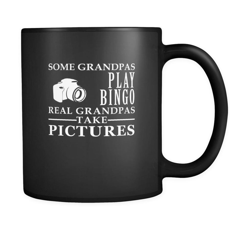 Photography Some Grandpas play bingo, real Grandpas go Photography 11oz Black Mug