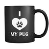 Pug I Love My Pug 11oz Black Mug-Drinkware-Teelime | shirts-hoodies-mugs