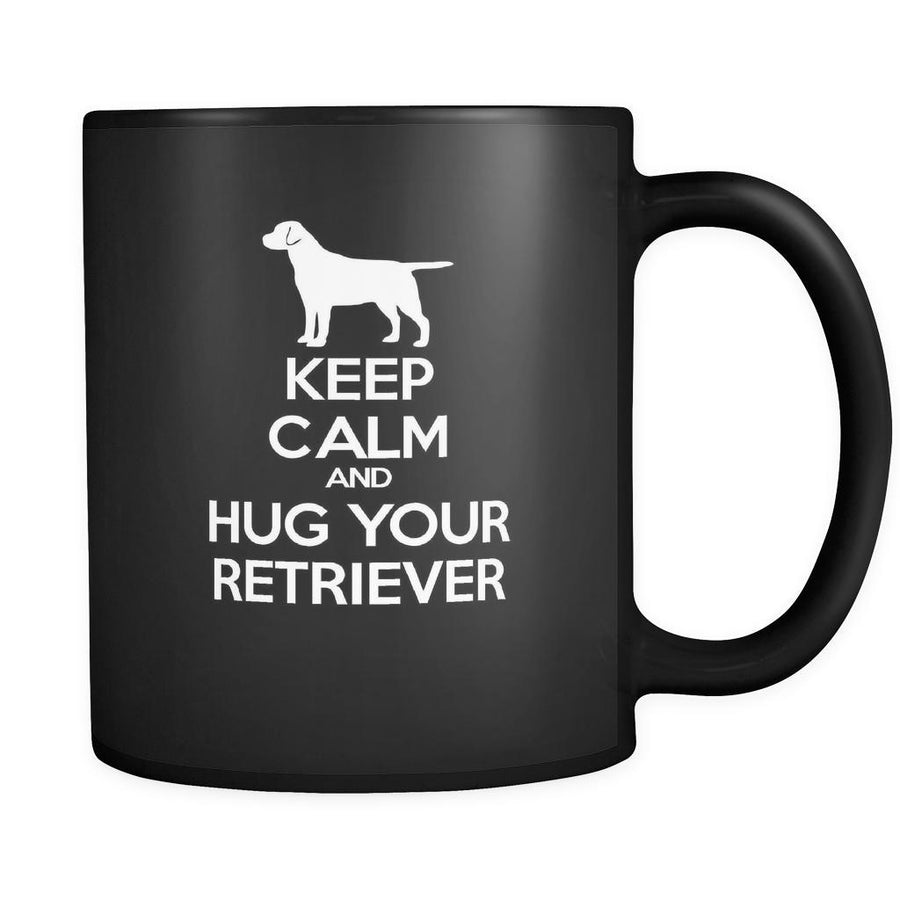 Retriever Keep Calm and Hug Your Retriever 11oz Black Mug-Drinkware-Teelime | shirts-hoodies-mugs