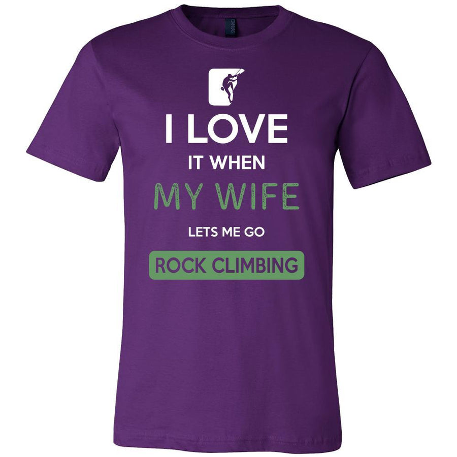 Rock climbing Shirt - I love it when my wife lets me go Rock climbing - Hobby Gift-T-shirt-Teelime | shirts-hoodies-mugs