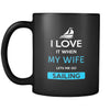 Sailing - I love it when my wife lets me go Sailing - 11oz Black Mug-Drinkware-Teelime | shirts-hoodies-mugs