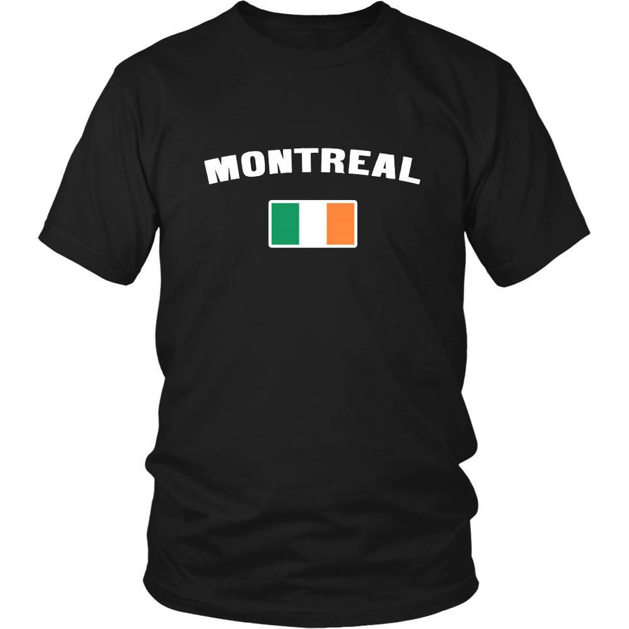 Saint Patrick's Day - " Montreal Canada Irish Flag " - custom made unique t-shirt.
