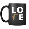 Saxophone mug - LOVE Saxophone - 11oz Black Mug-Drinkware-Teelime | shirts-hoodies-mugs