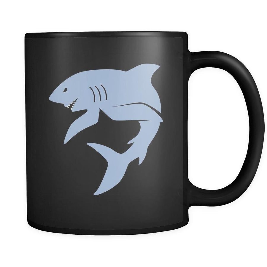 Shark Animal Illustration 11oz Black Mug-Drinkware-Teelime | shirts-hoodies-mugs