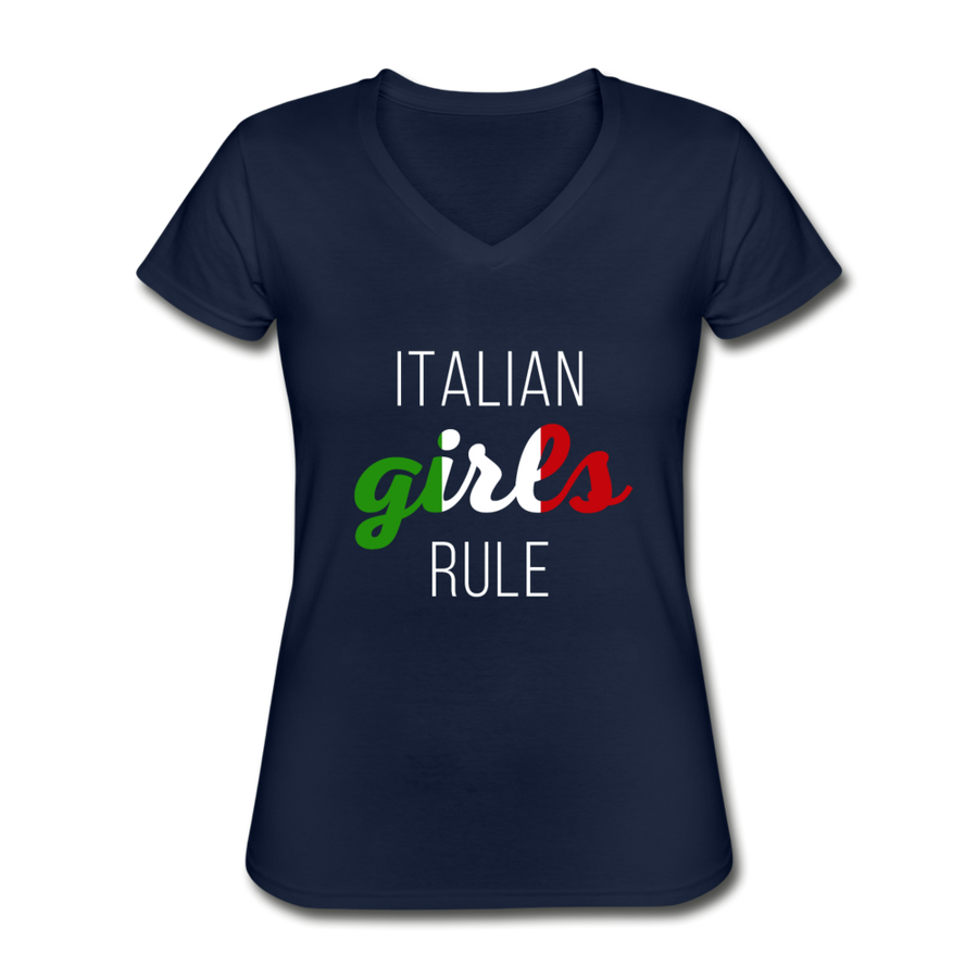 Italian girls rule Women's V-Neck T-Shirt-Women's V-Neck T-Shirt-Teelime | shirts-hoodies-mugs