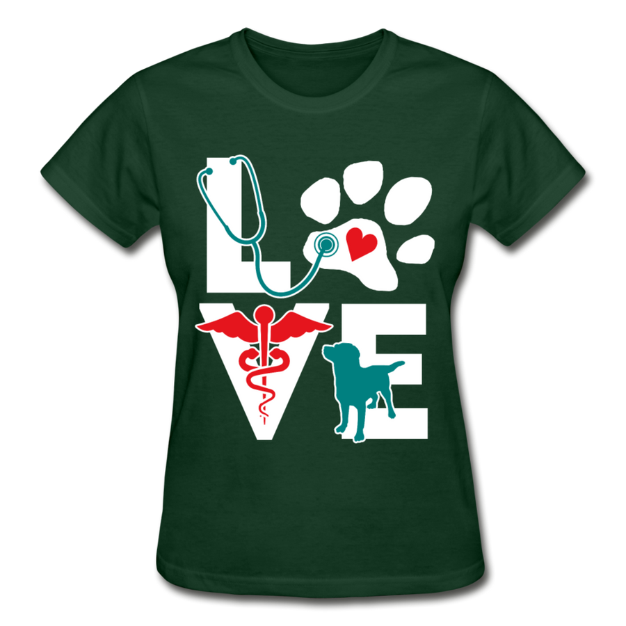 Veterinarian Love dog v.Teal Gildan Ultra Cotton Ladies T-Shirt-Ultra Cotton Ladies T-Shirt | Gildan G200L-Teelime | shirts-hoodies-mugs