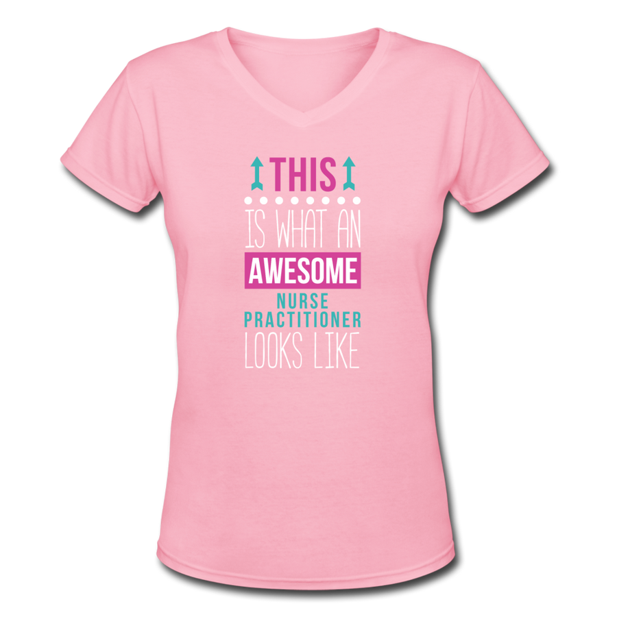 This is what an awesome Nurse Practitioner looks like Women's V-Neck T-Shirt-Women's V-Neck T-Shirt | LAT 3507-Teelime | shirts-hoodies-mugs