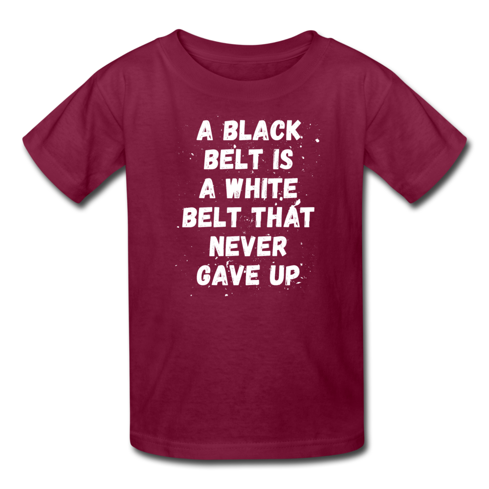 A black belt is a white belt that never gave up Kids' T-Shirt-Kids' T-Shirt | Fruit of the Loom 3931B-Teelime | shirts-hoodies-mugs