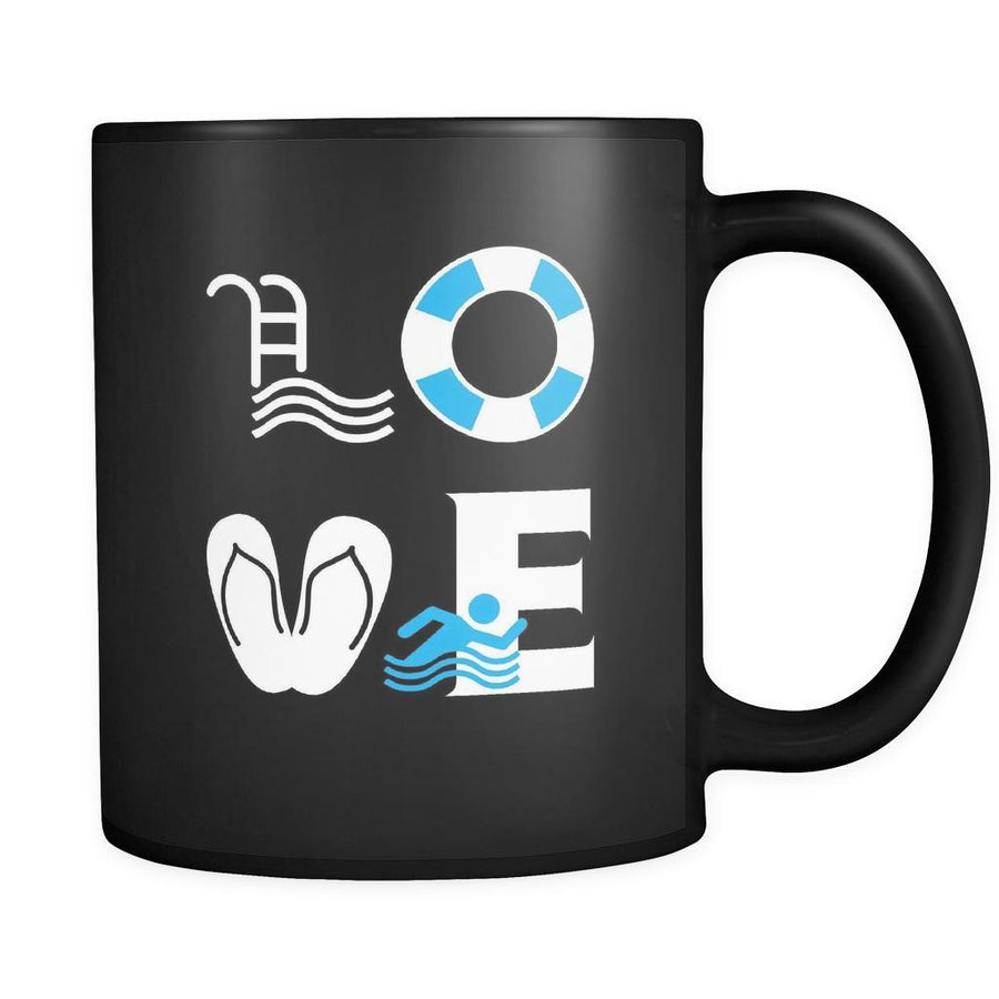 Swimming - LOVE Swimming  - 11oz Black Mug