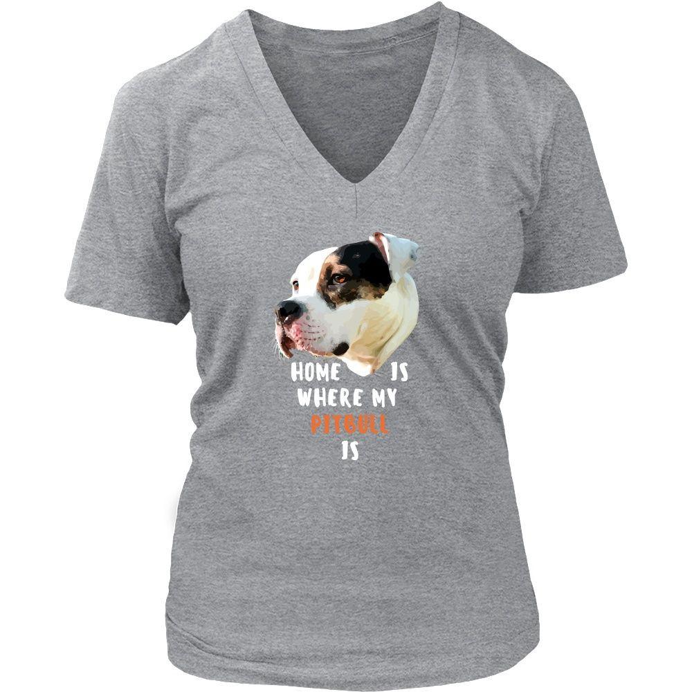 Vet T Shirt - Home is where my Pitbull is Dogs Ver .2-T-shirt-Teelime | shirts-hoodies-mugs