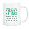 Veterinary coffee cup - Badass Vet Receptionist-Drinkware-Teelime | shirts-hoodies-mugs