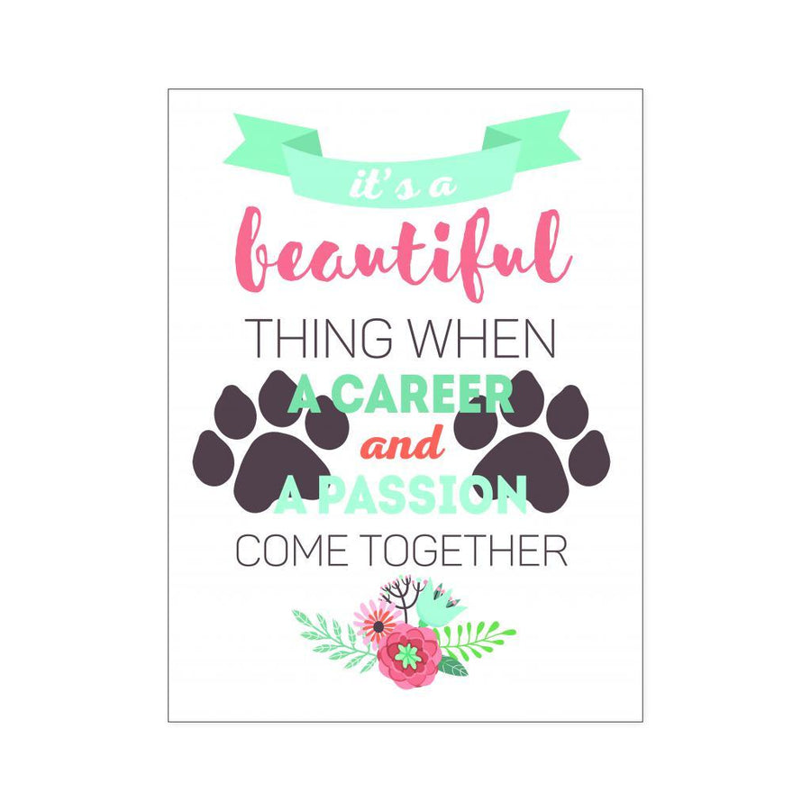 Veterinary Poster- It's beautiful thing when a career and a passion come together-Posters-Teelime | shirts-hoodies-mugs