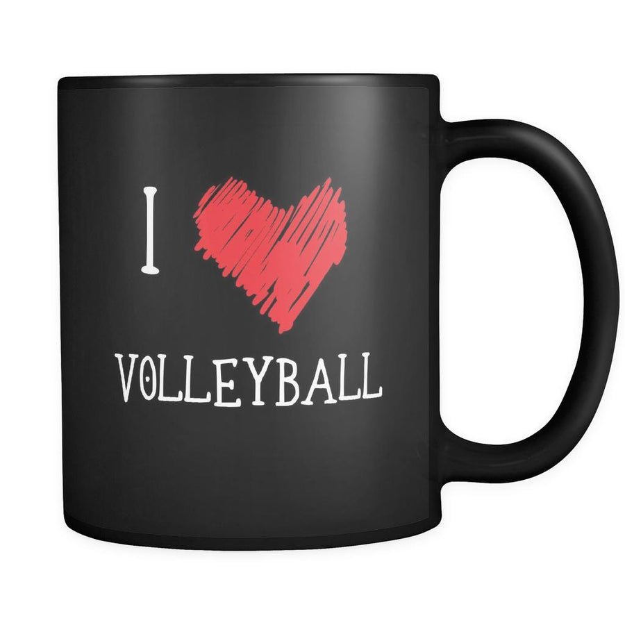 Volleyball I Love Volleyball 11oz Black Mug