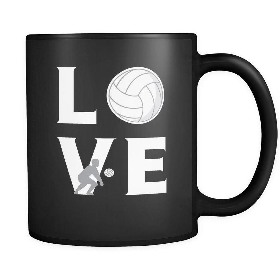Volleyball - LOVE Volleyball - 11oz Black Mug-Drinkware-Teelime | shirts-hoodies-mugs