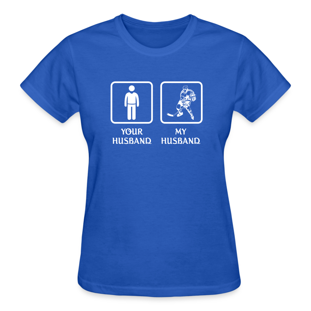 Ice Hockey Player - Your husband My husband Women's Shirt-Ultra Cotton Ladies T-Shirt | Gildan G200L-Teelime | shirts-hoodies-mugs
