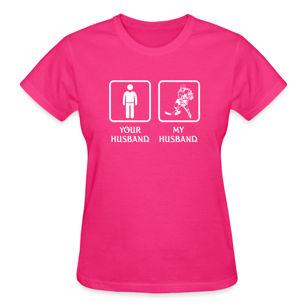 Ice Hockey Player - Your husband My husband Women's Shirt-Ultra Cotton Ladies T-Shirt | Gildan G200L-Teelime | shirts-hoodies-mugs