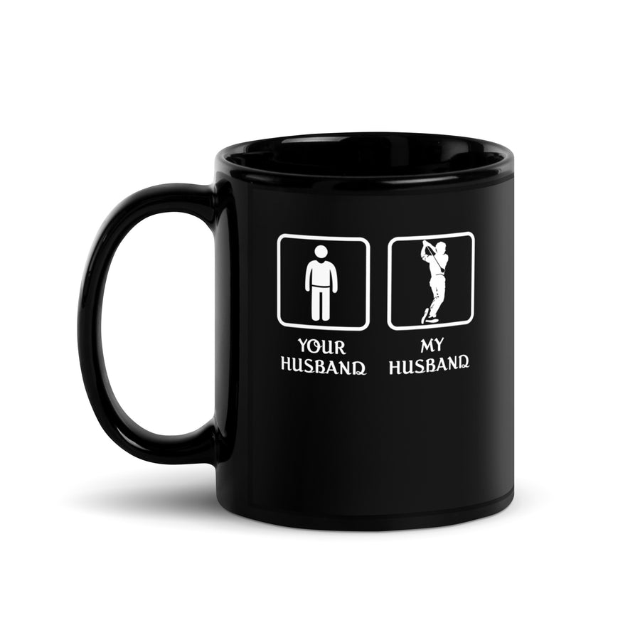 Golf Player - Your husband My husband Black Glossy Mug-Teelime | shirts-hoodies-mugs