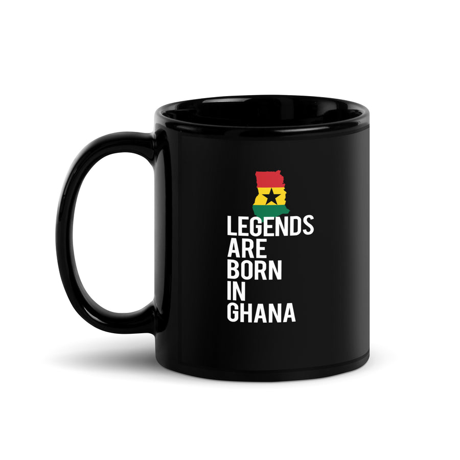 Legends are born in Ghana Black Glossy Mug-Teelime | shirts-hoodies-mugs